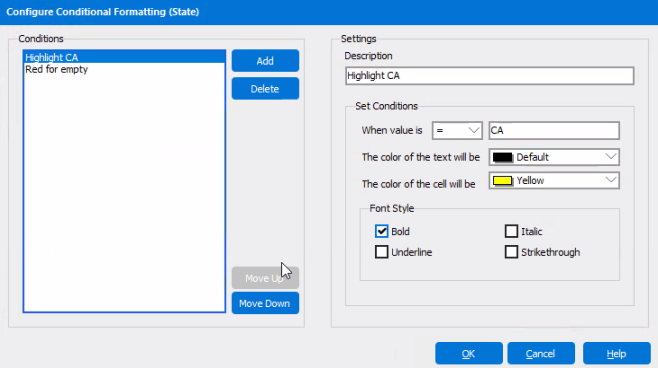 Configure Conditional Formatting with completed fields. 